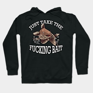 Just Take Fucking Bait Catfish Art Fishermen Fishing Gear Hoodie